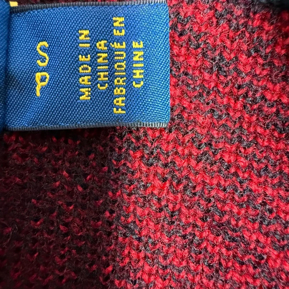 Polo Ralph Lauren Womens Plaid Knit 100% Wool Midi Skirt Red Black Size Small - Picture 3 of 5